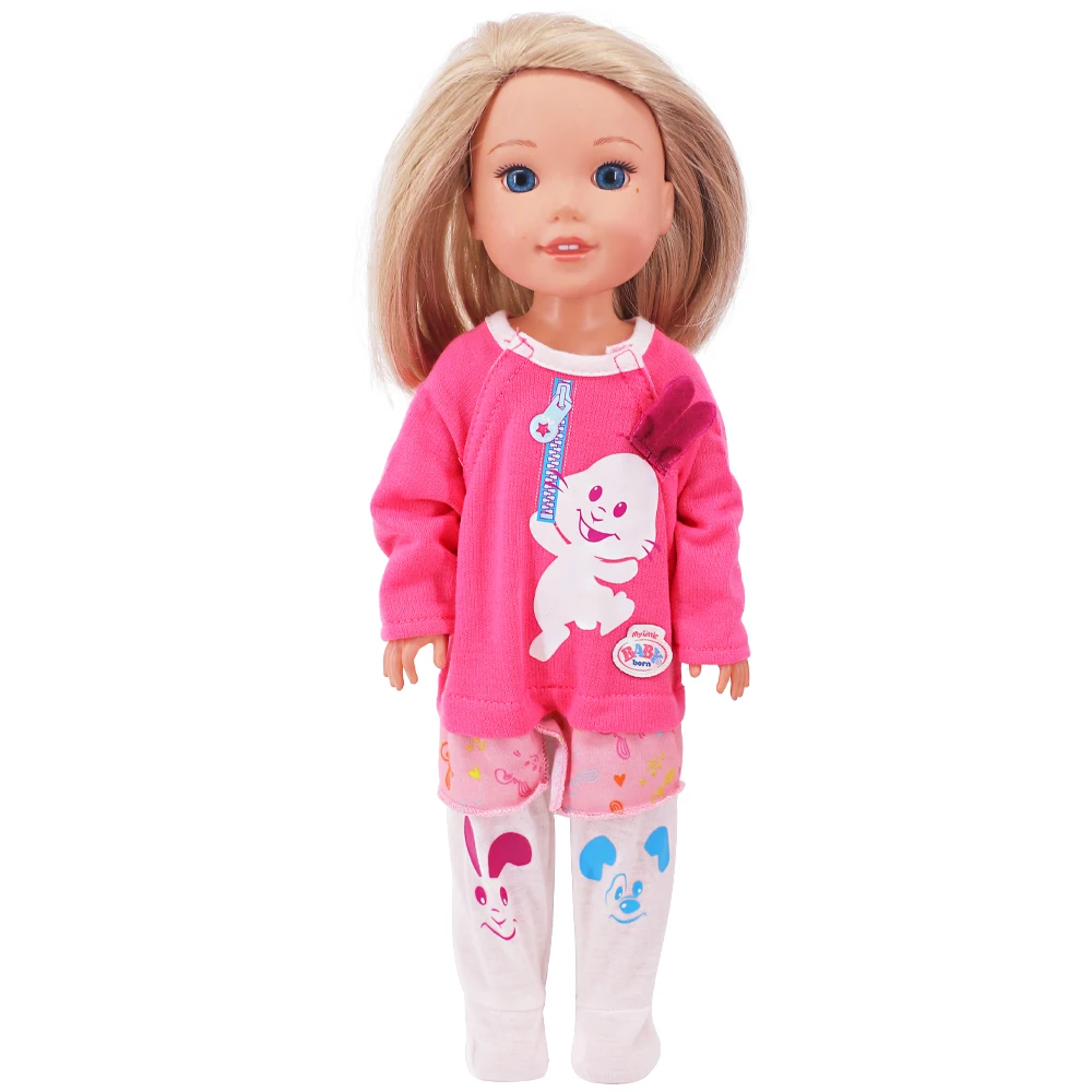 Doll Dress Cute Pajamas Skirt Casual Bodysuit For 14.5Inch Wellie Wisher&Nancys&32-34 Cm Paola Reina Doll Clothes Russian Toys