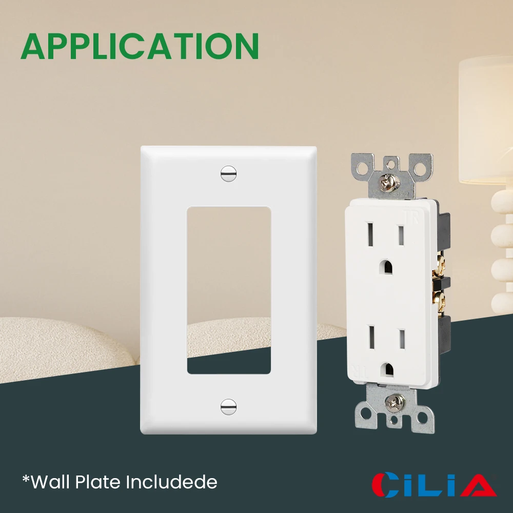 CILIA American standard socket template, PVC pure white panel, decorative socket, wall panel, light switch, socket cover