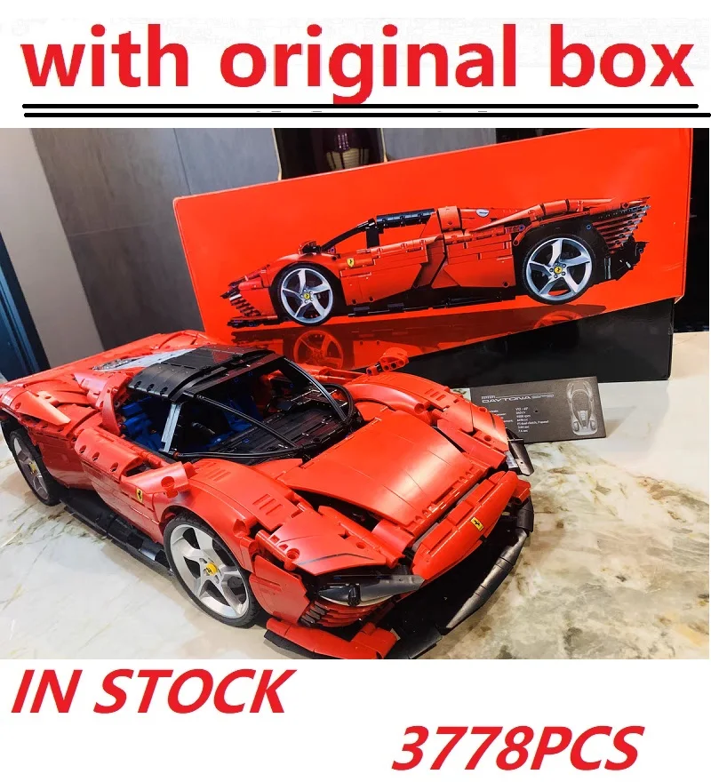 With original box high-tech Assembly Building Blocks Ferraried Daytona SP3 42143 Classic Moc Super Cars Model Speed Champion