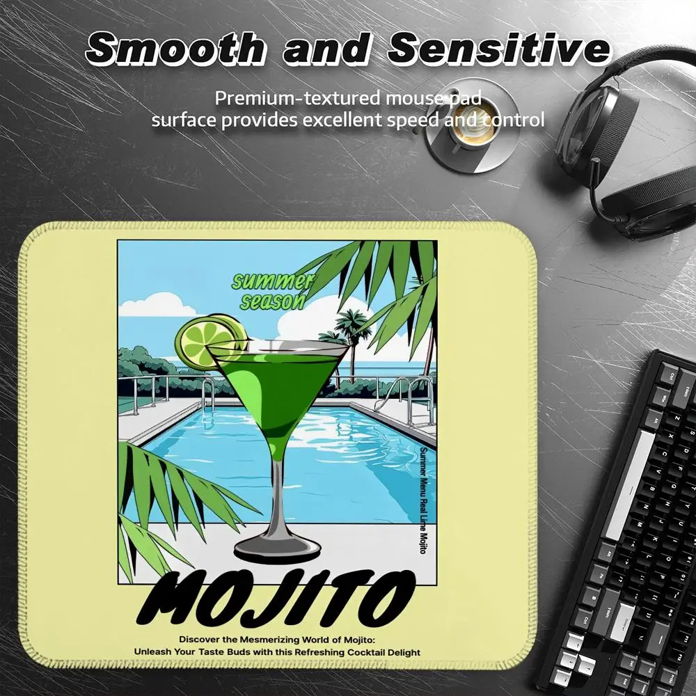 

Mojito коктейльный художественный коврик для мыши, маленький настольный коврик, клавиатура для настольного компьютера, беспроводная мышь для мальчика, подарок для игр, подставки