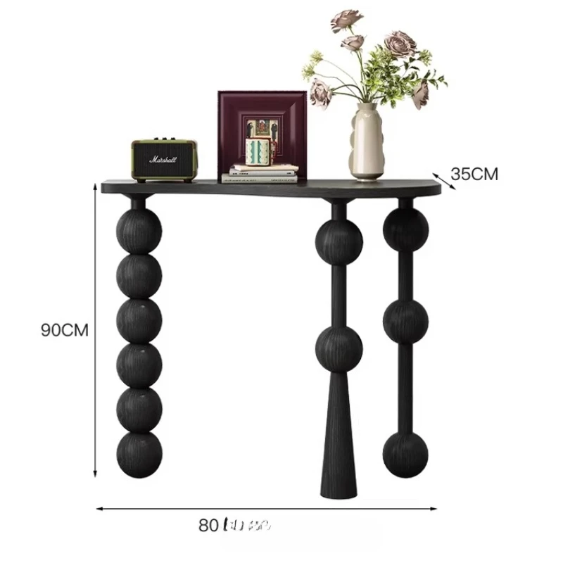 Vintage Narrow Entryway Table Creative Solid Wood Console Tables for Hallway Wall Leaner Desk Minimalist Corridor Sofa Table image 6