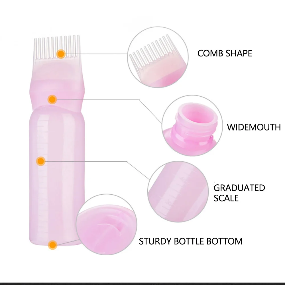 Scalp Massager Shampoo Brush & Root Comb Applicator Bottle, Shampoo Brush, Hair Coloring Dye for Home Salon Comb Applicators