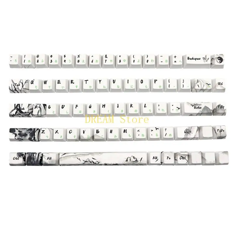 Panda Keycaps OEM Height PBT Dye Sublimation Japanese Keycap For gk61 64 68 108 Mechanical Gaming Keyboard for Key Best Sale