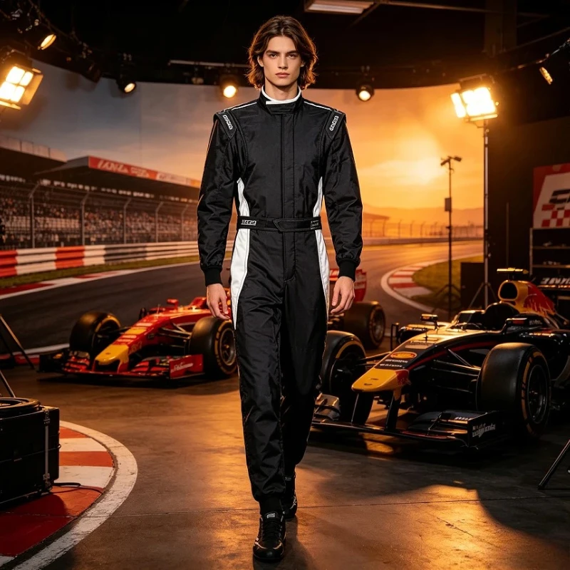 One-piece Flame Retardant Kart Racing Suit, Rally Off-road Motorcycle Riding Clothing Set