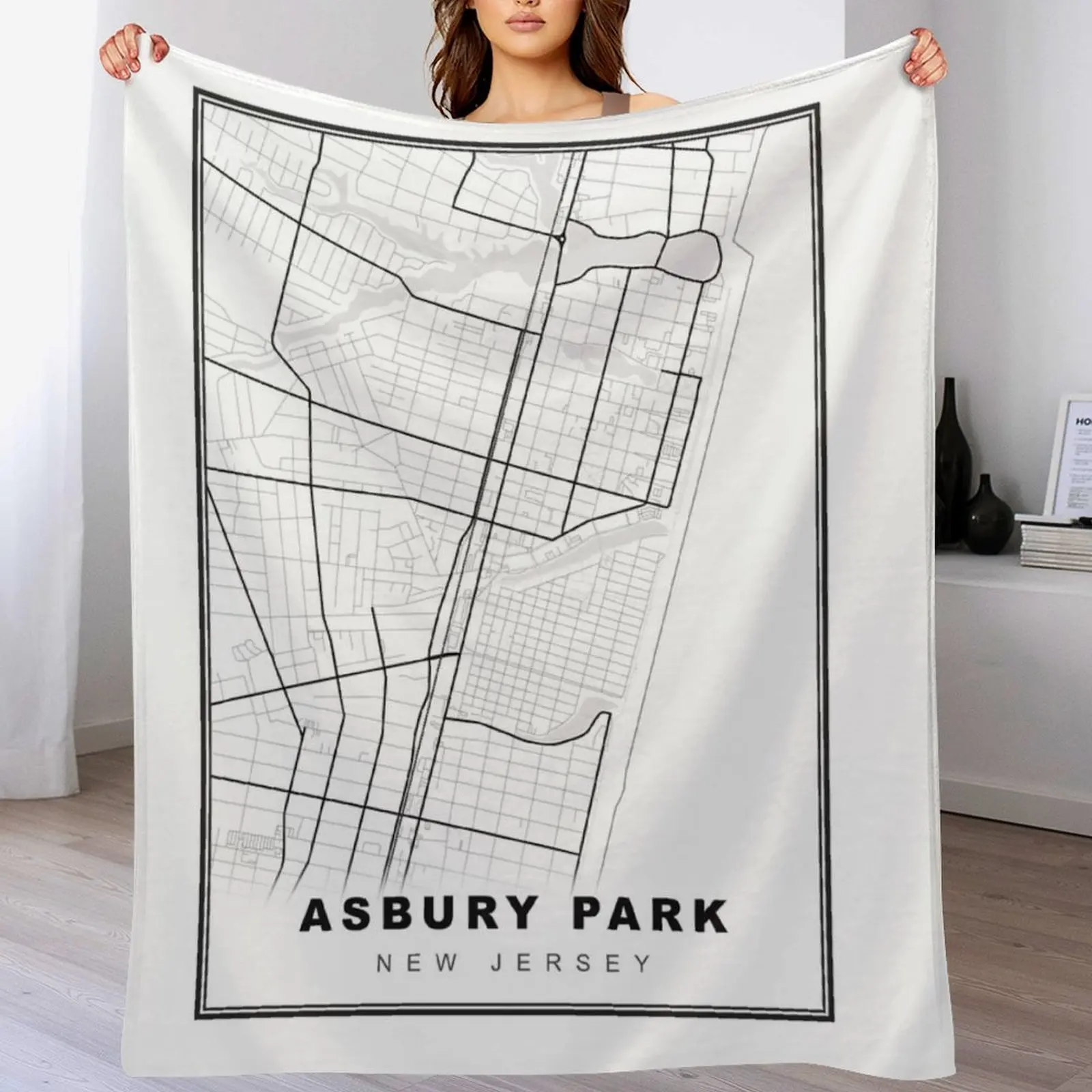 

Asbury Park Map Throw Blanket Thermal Comforter For Decorative Sofa Sofa Quilt Blankets