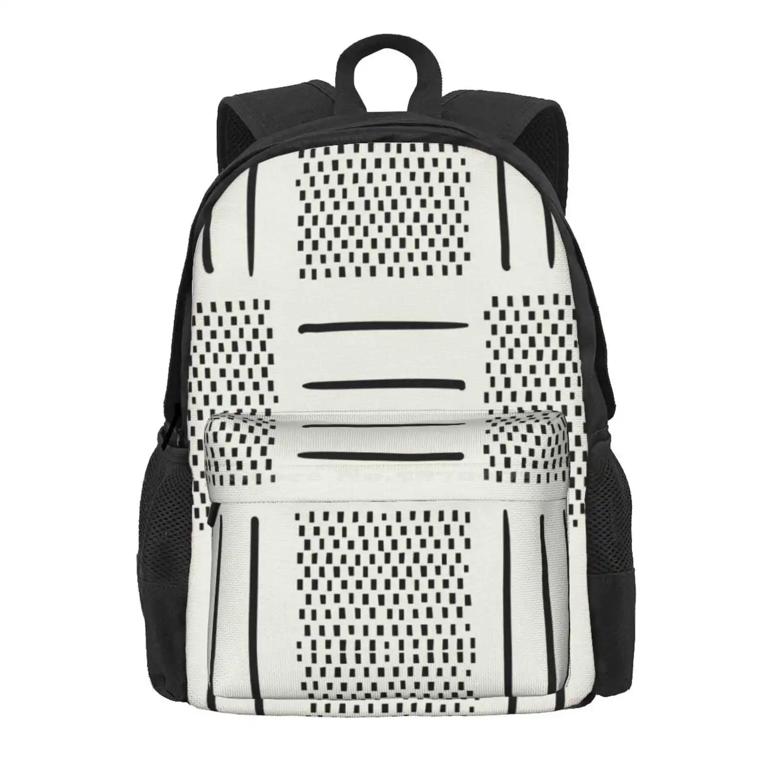 Patchwork In Cream Hot Sale Schoolbag Backpack Fashion Bags White Black Neutral Bohemian Tribal Dye Arrows Geometrics