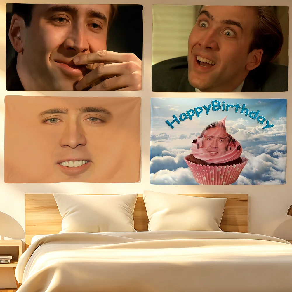 Funny print N-Nicolas C-Cage flag For Living Room Home Dorm Decor Wall Outdoor Camping Party Banner Gifts