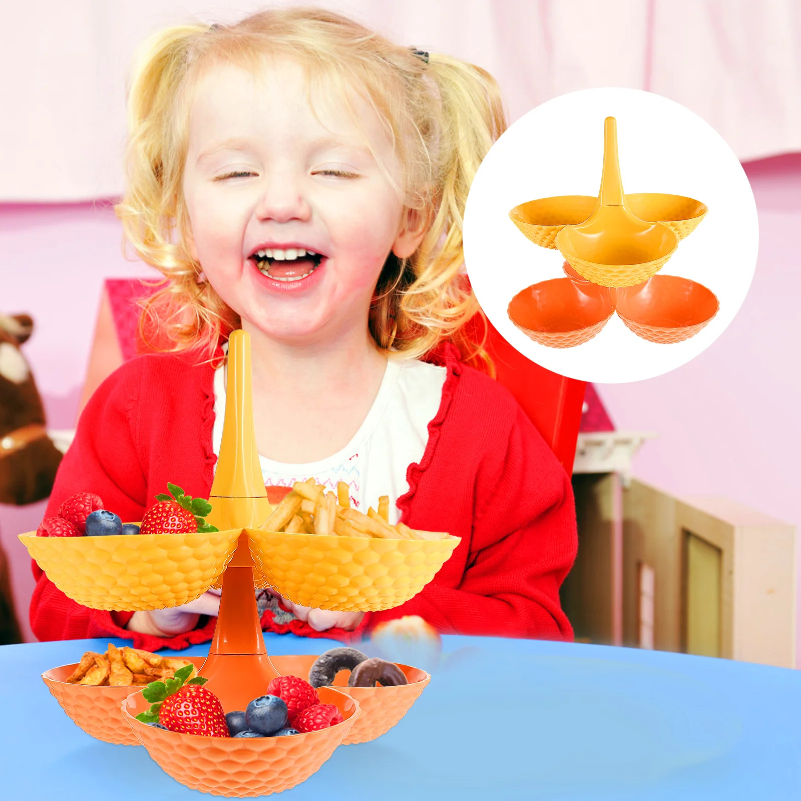 

2Pcs Fruit Plates Plastic Eco-Friendly Multi-Use Storage Tray for Home Outdoor Camping Picnic Bbq Plastic Fruit Basket