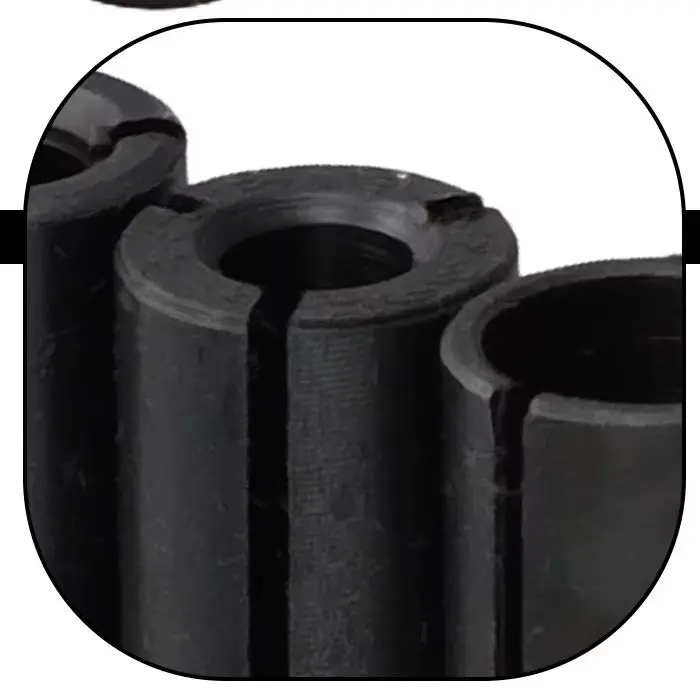 4pcs Route Bit Adapter Collet Black Carbon Steel Milling Cutter Conversion Chuck 12.7-6/6.35/8/10mm Power Tool Accessories