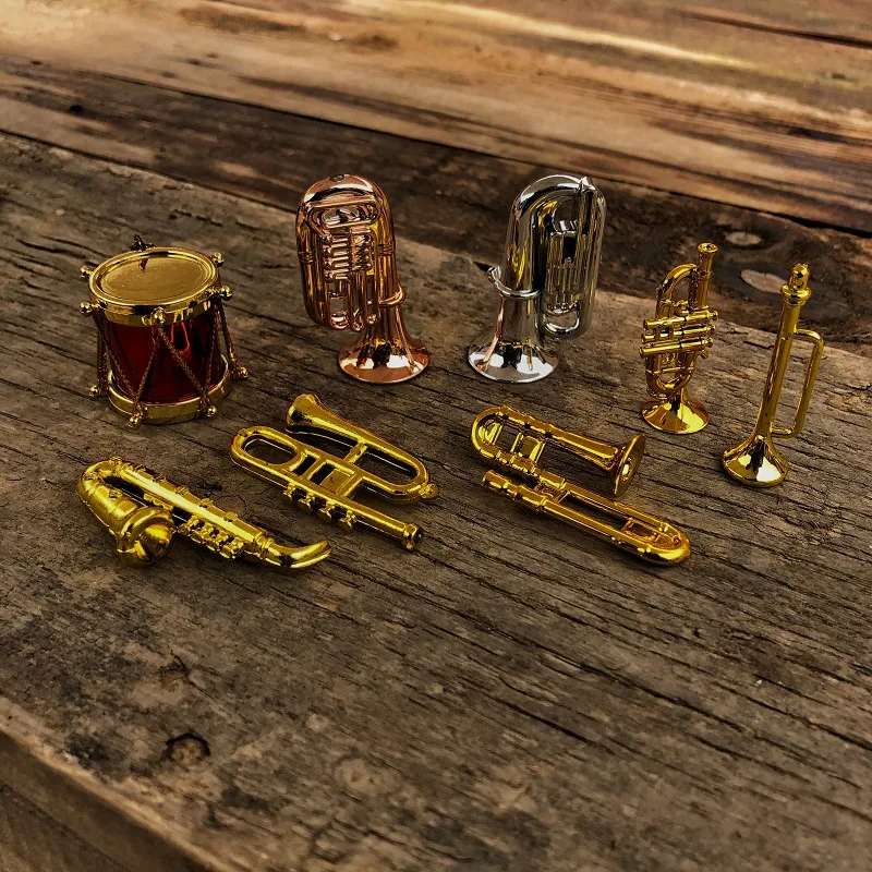 Injection Molding Emulation Miniature Instrument Mini Guitar Piano Pipa Sax Guzheng Scene Model Sand Table Props Ornaments