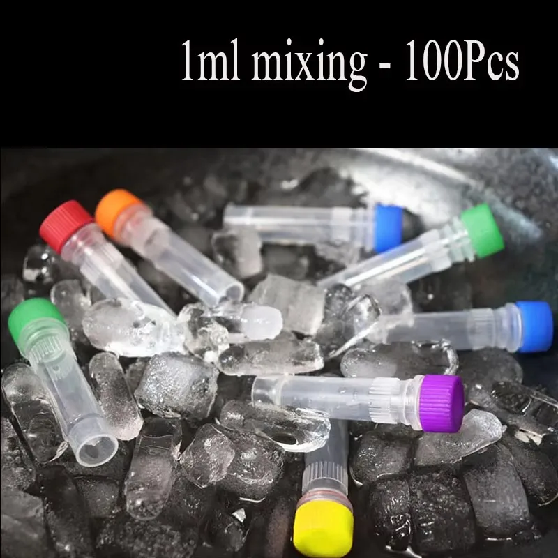 Labor-Gefrierröhrchen, Reagenzgläser 10ml/5ml/2ml/1ml, Kunststoff-Gefrierröhrchen, Kryovial mit Silikondichtung, 50 Stück/100 Stück – Detail 1