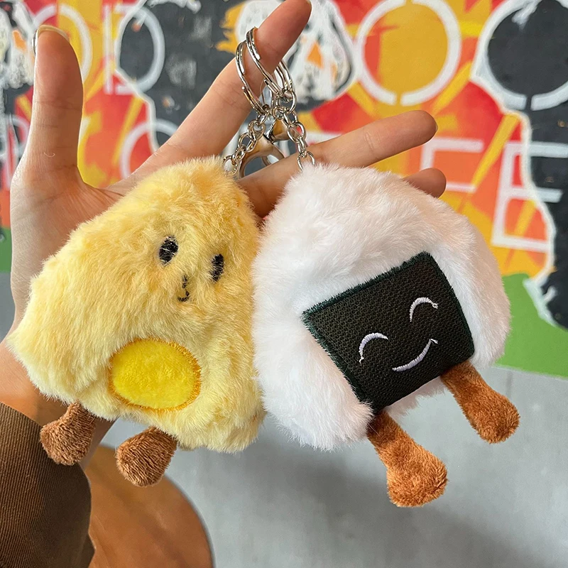 

Cartoon Plush Toast Cheese Egg Keychain Cute Stuffed Food Doll Pendant For Bag Decoration Backpack Hanging Jewelry