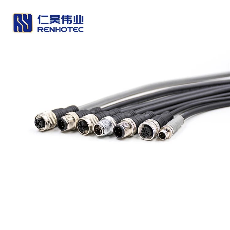 M12 Overmolded Industrial Cable M12 5 Pin A-Coded Straight Male/Female 20 AWG PVC Single-Ended Cable 0.3m