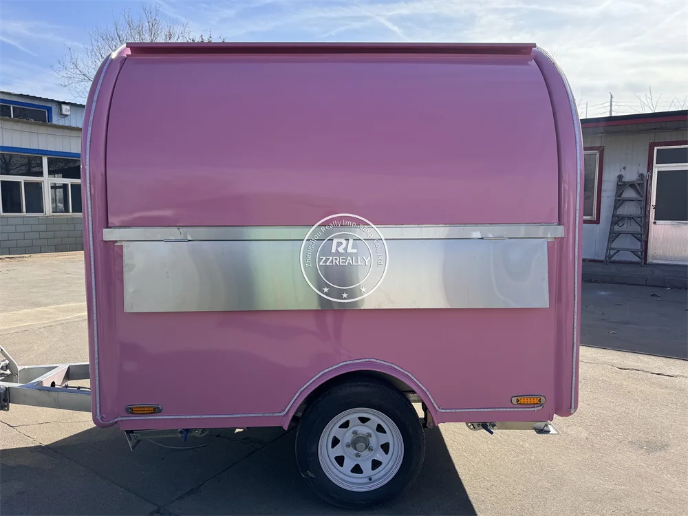 Street Multifunctional Mobile Coffee Ice Cream Cart Food Trailer Fully Equipped Mobile Kitchen Food Truck For Sale - Image 5