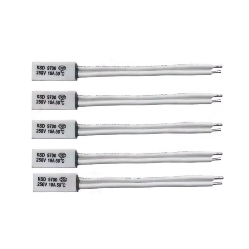 5PCS KSD9700 16A Thermal Protector Ceramic Temperature Switch 50°C-150°C 16A 250V High Temp Resistant for Heater Motor Appliance