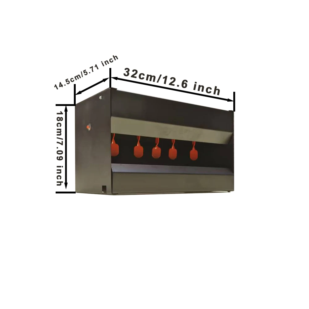 32*18*14.5 CM Medium-sized Bright Orange Target Shooting Practice Automatic Reset Five-piece Target Box