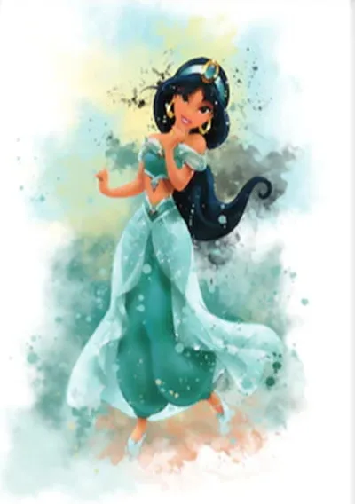 Canvas Painting Disneyland Princess Series Watercolour Posters Art Prints Cartoon Pictures Kids Room Wall Decoration Painting