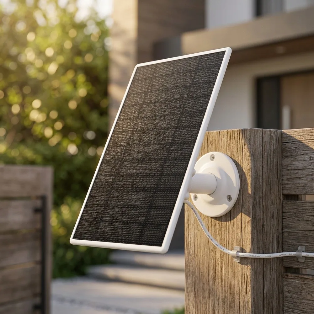 Sustainable For Solar Energy 5W Solar Panel For Security Camera 4 Meter Cable Extended Reach Optimal Sun Exposure For Arlo