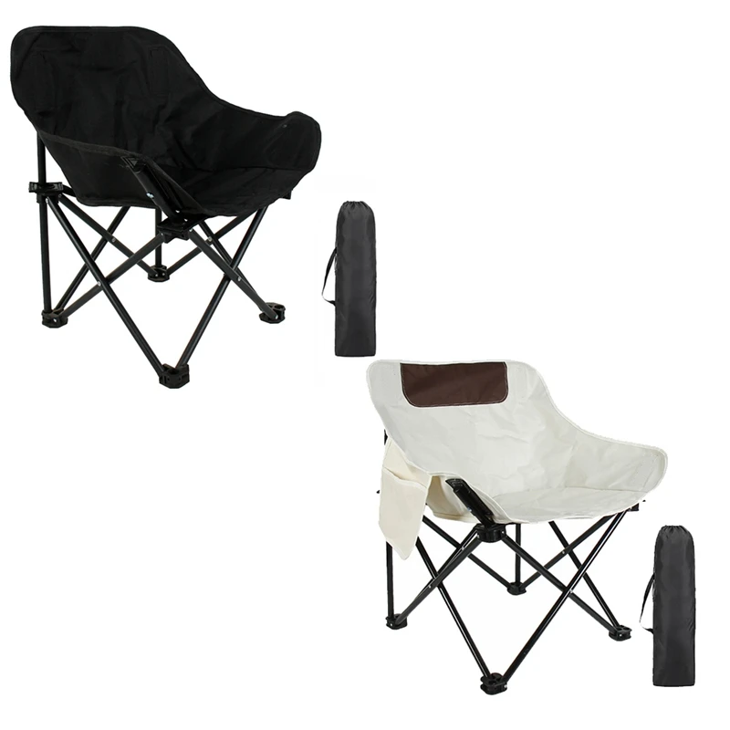 

Folding Camping Chairs For Outdoor Portable Chairs With Side Pocket And Carrying Bag