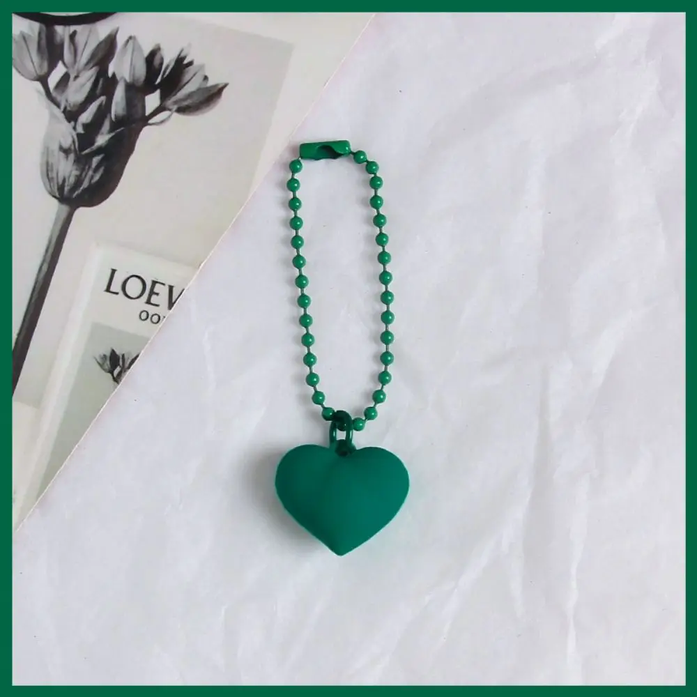 Fashion Y2K Colorful Heart Keychain Kawaii Dopamine Silicone Heart Keyring Korean Sweet Candy Color Heart Pendant Girls