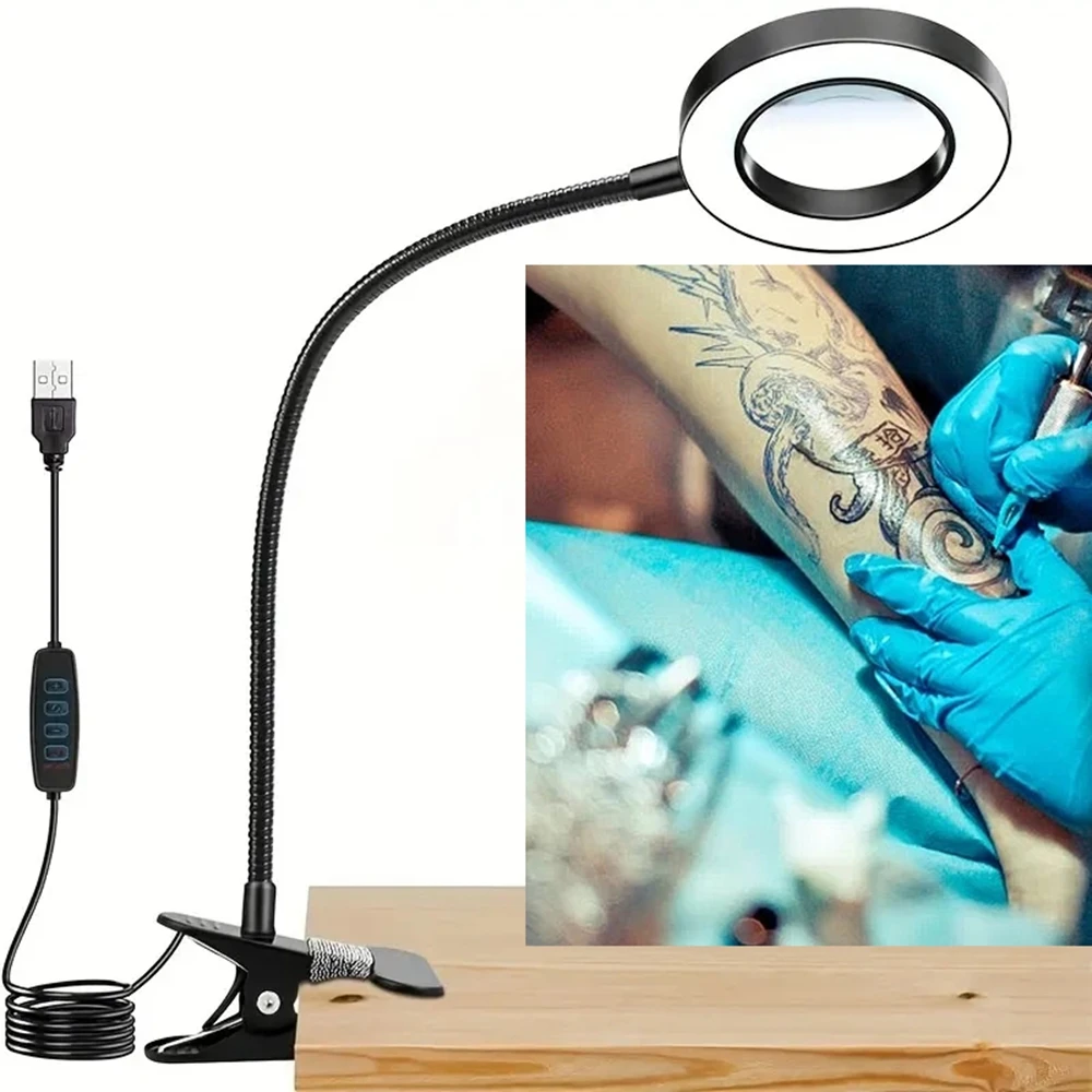 

Tattoo Lamp With Clamp Desktop Clip Adjustable USB LED Cold Light for Eyebrow Lip Tattoo Nail Art Beauty Eyelash Makeup Light