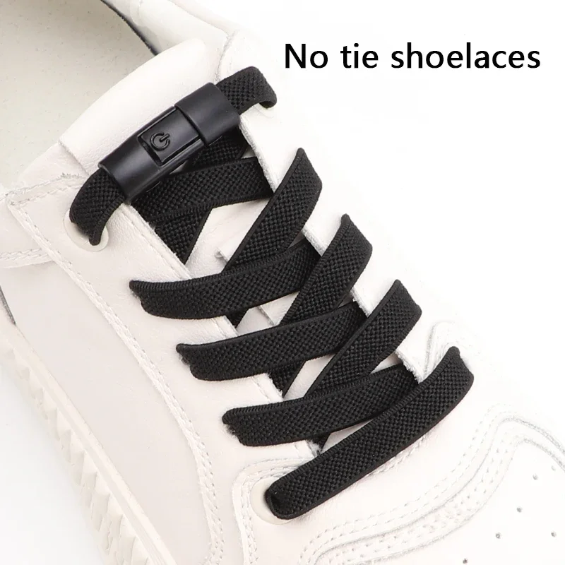 

Colorful Lock Shoelaces without ties Elastic Laces Sneaker 8MM Widened Flats No Tie Shoe laces Kids Adult Shoelace Shoes