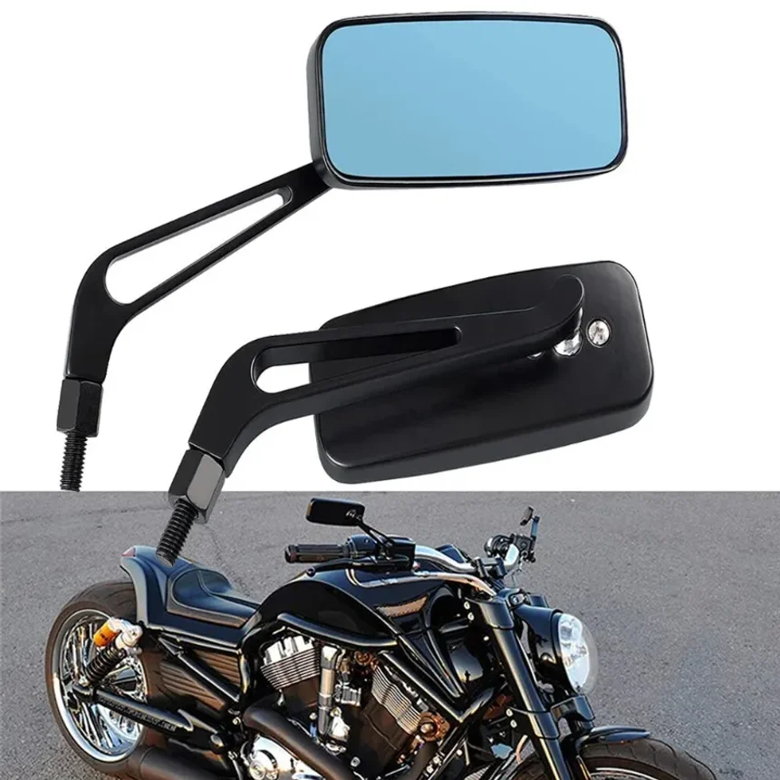 2x M8/M10 Universal Motorcycle Rearview Mirror For Harley Sportster Glide Softail Chopper Bobber Honda Yamaha Kawasaki