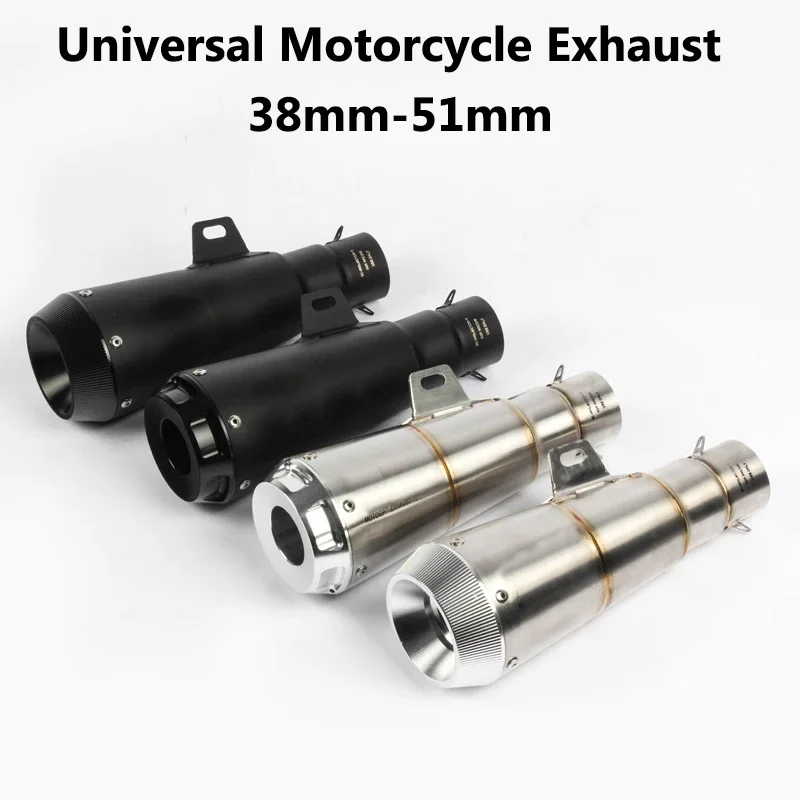 51MM Universal Motorcycle Exhaust Pipe Escape Laser Marking Motorbike Muffler For Scrambler Ninja250 ER6N R3 ZX6RZ1000