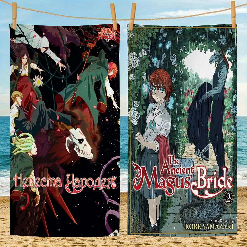 

The Ancient Magus' Bride Beach Towels Shower Towel Sauna Travel Spa Microfiber Quick Dry Gym Accessories Cute Room Decor