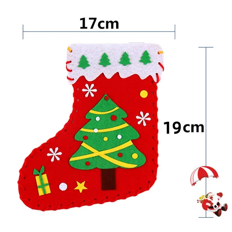 Children DIY Christmas Socks Material Kit Kids Kindergarten Creative Educational Toy Puzzle Handmade Craft Toys Xmas Gifts Decor