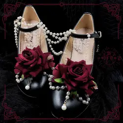 Bow Knot Shoe Clip with Detachable Shoe Buckle, Flower Pearl, Elegant Retro Lolita Decoration Without Shoes