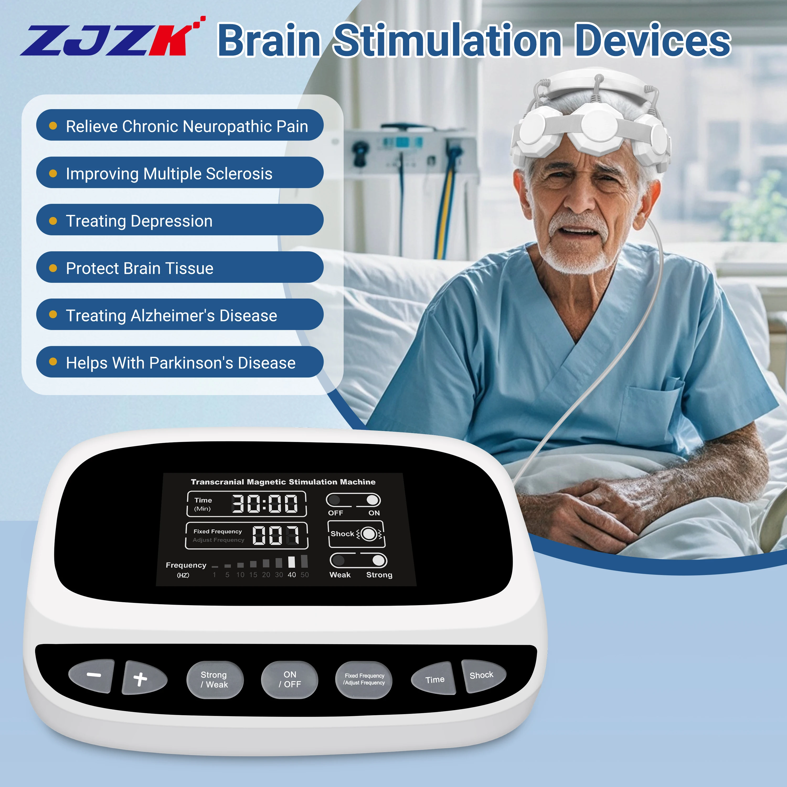 

ZJZK Transcranial Magnetic Depression Therapy Treatment Stimulation For Bipolar PTSD Obsessive-Compulsive Disorder (OCD)