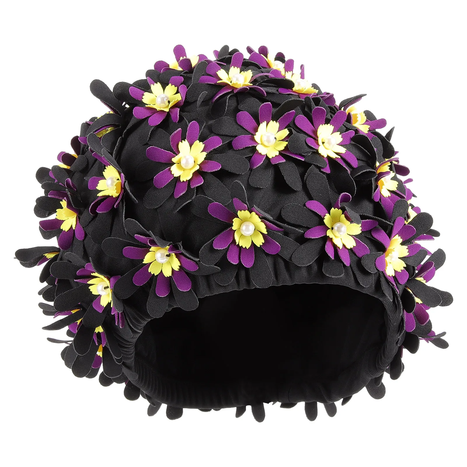 

Stretchy for Women Swimming Hat Flowers Fabric Elastic Swim Cap Long Short Hair Curly Hair Swim Cap for Braids Dreadlocks Adult