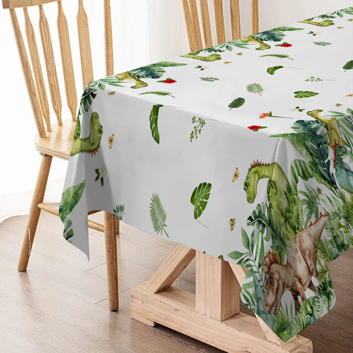 Tropical Plant Dinosaur Table Runner Rustic Dining Table Decorations Table Runners for Wedding Party Coffee  Hotel Home Decor