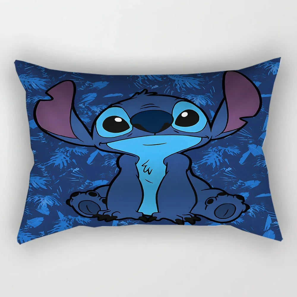 Disney Stitch Cute 50x30CM Pillowcase Pillowslip Cushion Plush Cartoon Anime Living Room Bedroom Decoration Kids Birthday Gift