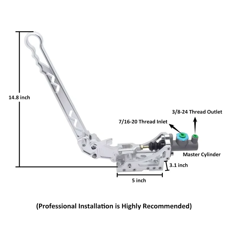 Car Modification Highly CNC Oil Hydraulic Hand Brake Horizontal Type Aluminum Racing Drift Hand Brake