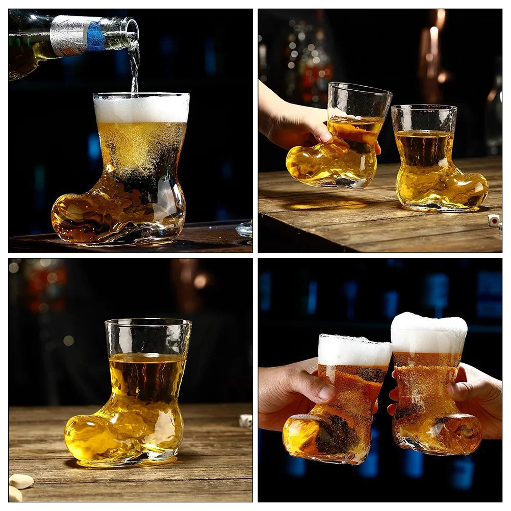 

Large Boot Shape Glass Cup Unique Beer Boot Glass for Restaurant Cafe Party Beverage Serving Cold Drinks Ice Cream Beer Mug