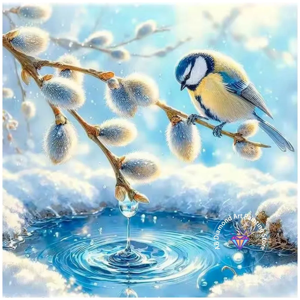 

New Bird AB Diamond Painting Kit Square Round Diamond 5D DIY Winter Mosaic Cross Embroidery Handmade Art Adult Gift Home Decor