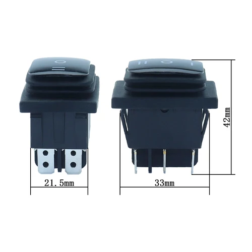 Imagen 2 del producto 1 interruptor basculante momentáneo (encendido)-apagado-(encendido) resistente al agua de 6 pines bloqueo de 3 posiciones ON-OFF-ON DSDT