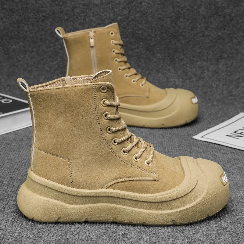 

Men's boots four season high top boots casual boots outdoor fashion thick sole anti slip wear-resistant commuting workwear boots