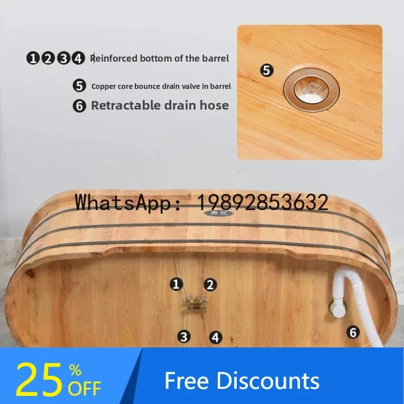 

Cedar Bath Barrel Adult Body Bath Barrel Thickened Solid Wood Bathtub