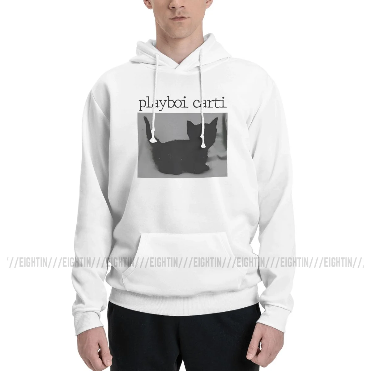 

Fun Hoodie Couple Thin Fleece Sweatshirt Men's Playboi Carti Pure Cotton Cute Cat Regular Hooded Sweatshirt Classic Hooded Tops