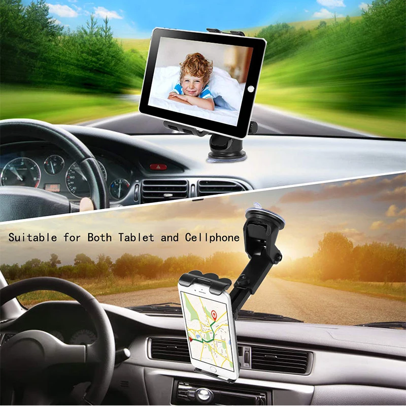 Sucker 360 Rotation Car Phone Tablet Holder Mount Stand Stents for iPad  Samsung XiaoMi ASUS