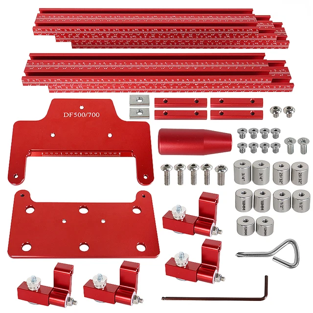 Offset Base System - Metric/Inch 1500mm Woodworking Jigsaw Connection Slotted Punching Positioning Guide Rail DF500/700 1 set