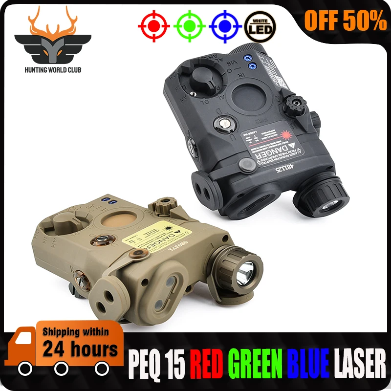 

WADSN PEQ-15 NO IR Red Green Blue Dot Laser Sight White LED Tactical Flashlight Weapon Scout Light Strobe Hunting Airsoft Parts