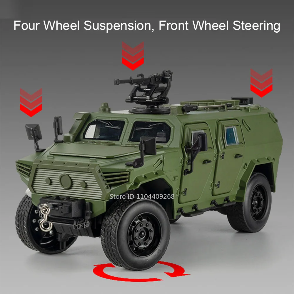 Grote Schaal 1:20 Dongfeng Mengshi Gepantserde Auto Model Speelgoed Geluid Licht Trek Terreinwagen Modellen Collectie Gift jongen