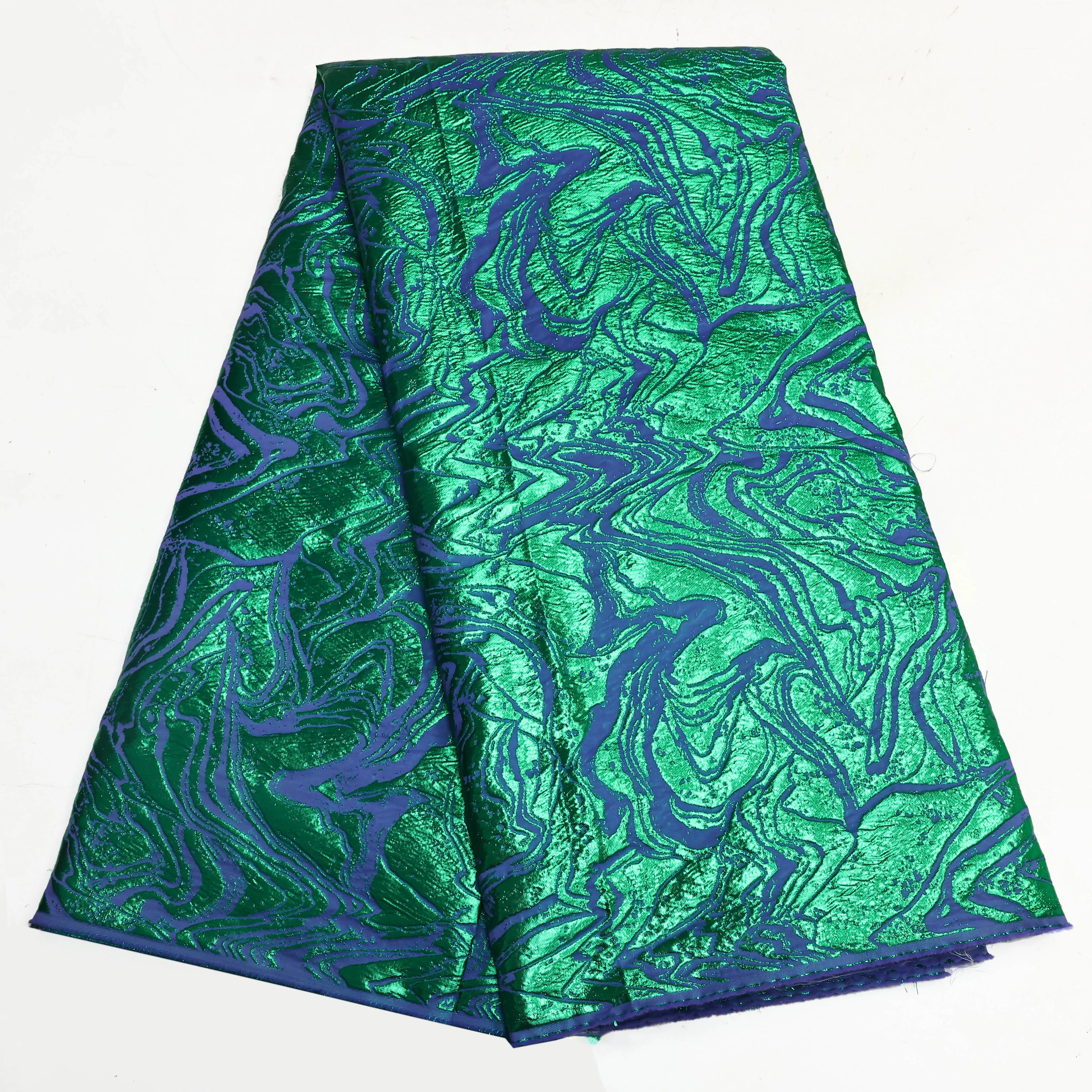

French Brocade Jacquard Lace Fabrics High Quality Nigerian Guipure Damask Lace For Sewing Women Party Dresses Brocade Fabric