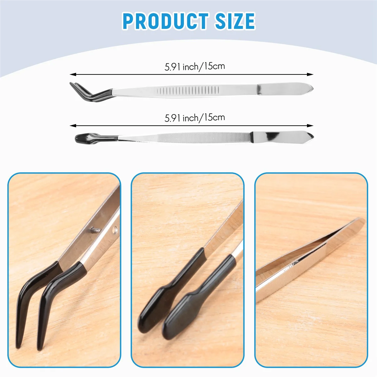 

A06K 2 шт. набор пинцетов с резиновым наконечником для ремесленной лаборатории, промышленных пинцетов для хобби, плоскогубцев, штамп для ювелирных изделий, пластиковая коробка 15 см