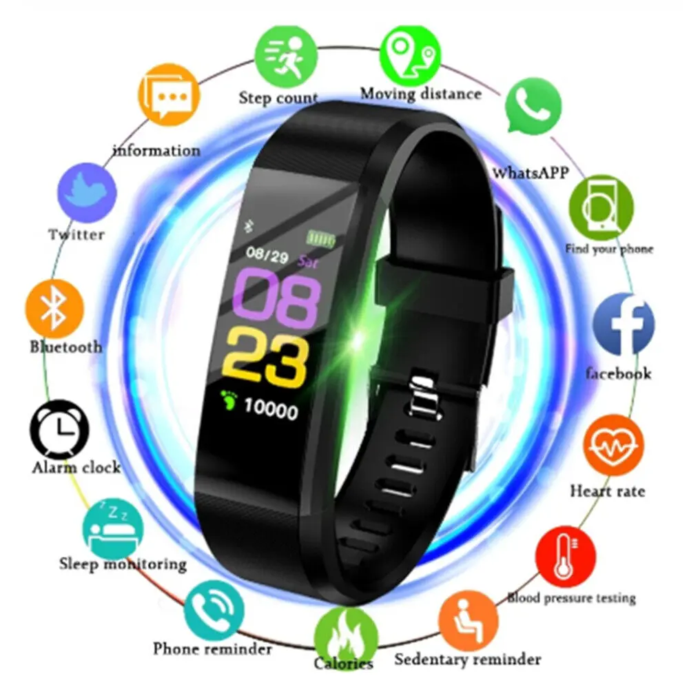 Bracelet Heart Rate Blood Pressure Smart Band Fitness Tracker Smartband Bluetooth-compatible Wristband for fitbits Smart Watch