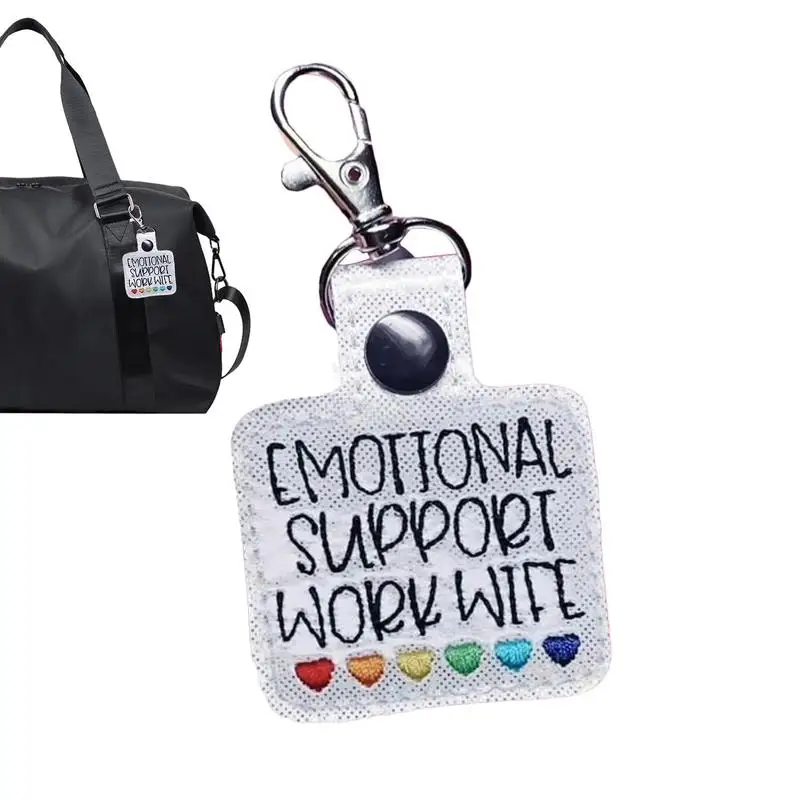 Coworker Gifts Keychain Creative Emotional Support Embroidered Keyrings Key Chain Pendant For Colleague Husband Wife For Belt Ke